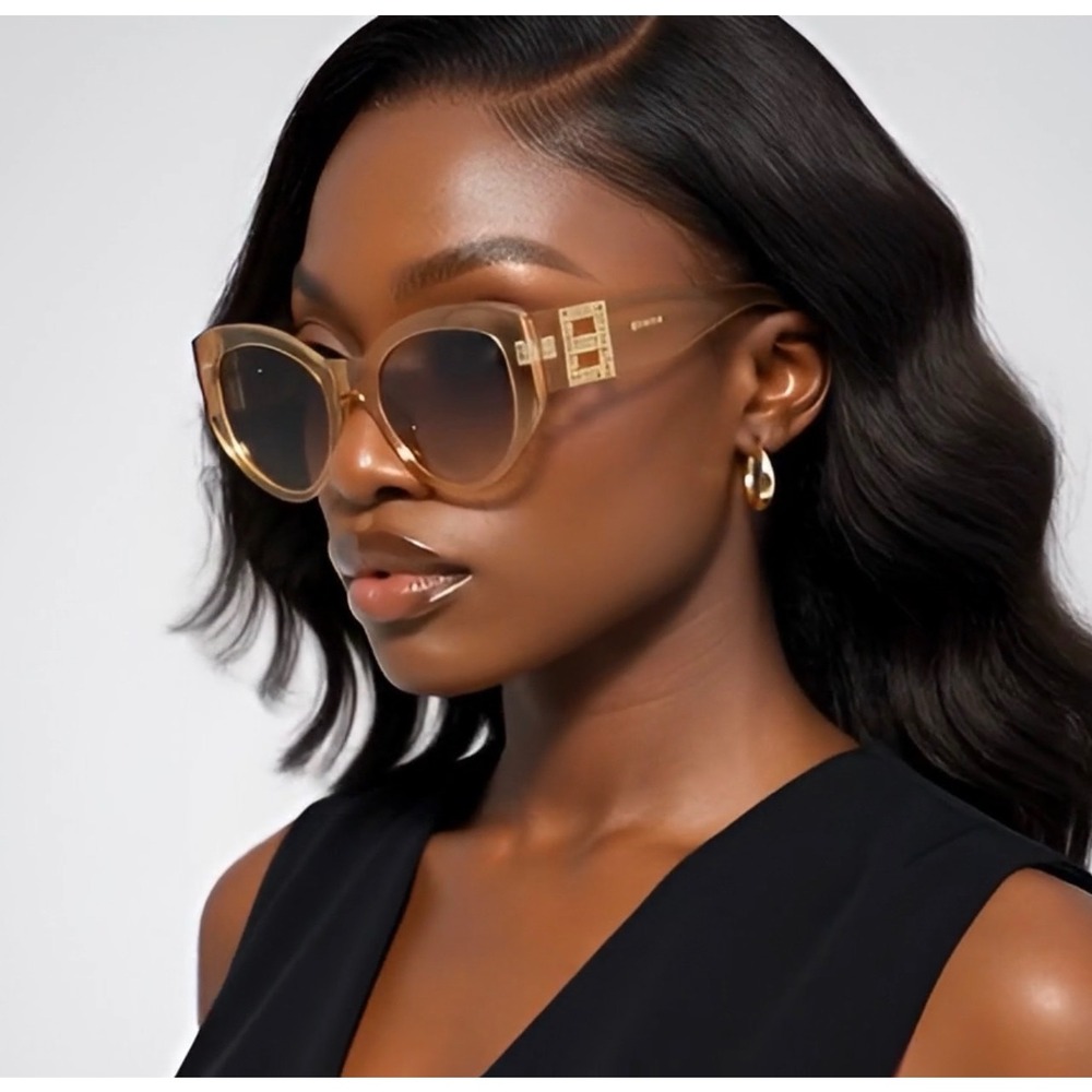 Womens Retro Cat Eye Sunglasses Fashion‎ Designer Inspired Frames Beige Shades